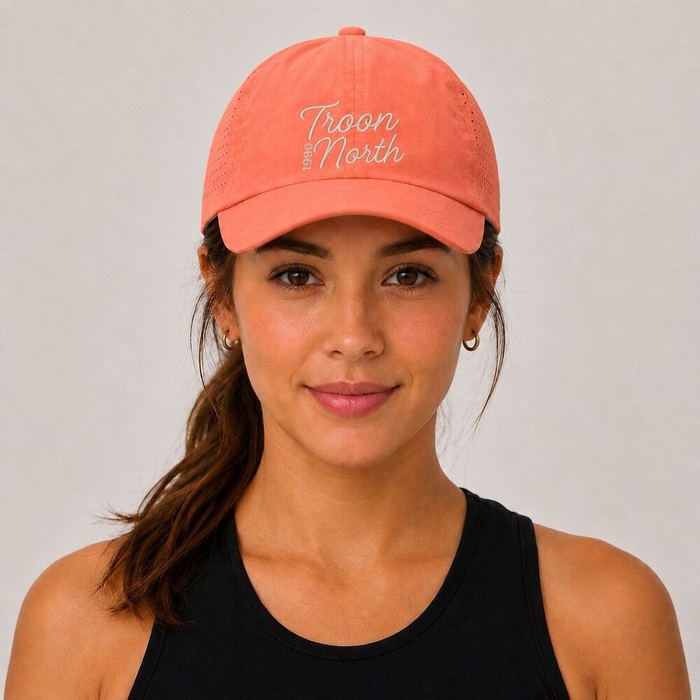 VIMHUE Troon North Women's Ponytail Golf Hat Coral Pink Adjustable UPF 50+ NWT